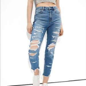 AE Stretch Ripped Mom Jean